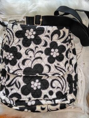 Black And White Messenger Crossbody Bag